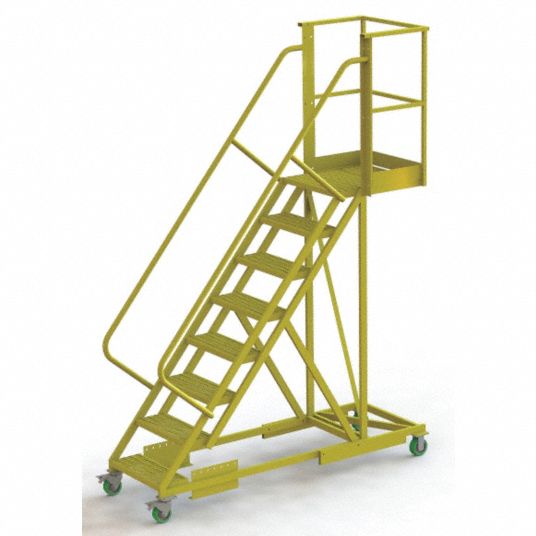 TRI-ARC, 8 Steps, 80 in Platform Ht, Cantilever Rolling Ladder - 15E956 ...