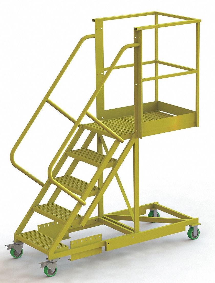 TRIARC, 5 Steps, 50 in Platform Ht, Cantilever Rolling Ladder 15E958