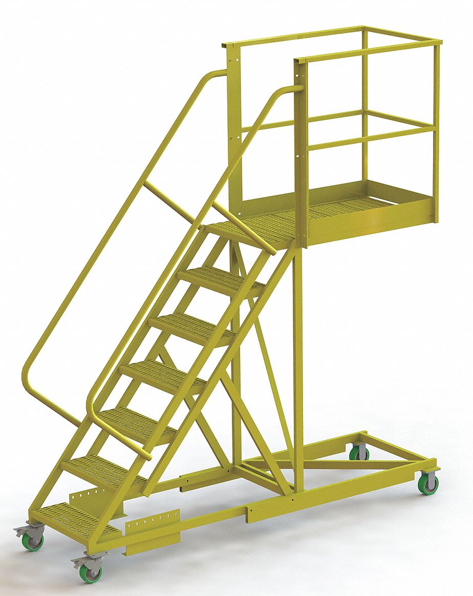 TRI-ARC Supported 7-Step Cantilever Rolling Ladder, Perforated Step ...