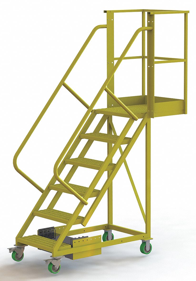 COTTERMAN Escalera Rodante Basculante, 80 de Altura, 5 Peldaños,  Capacidad: 450 lb. - Escaleras Rodantes - 20Z376