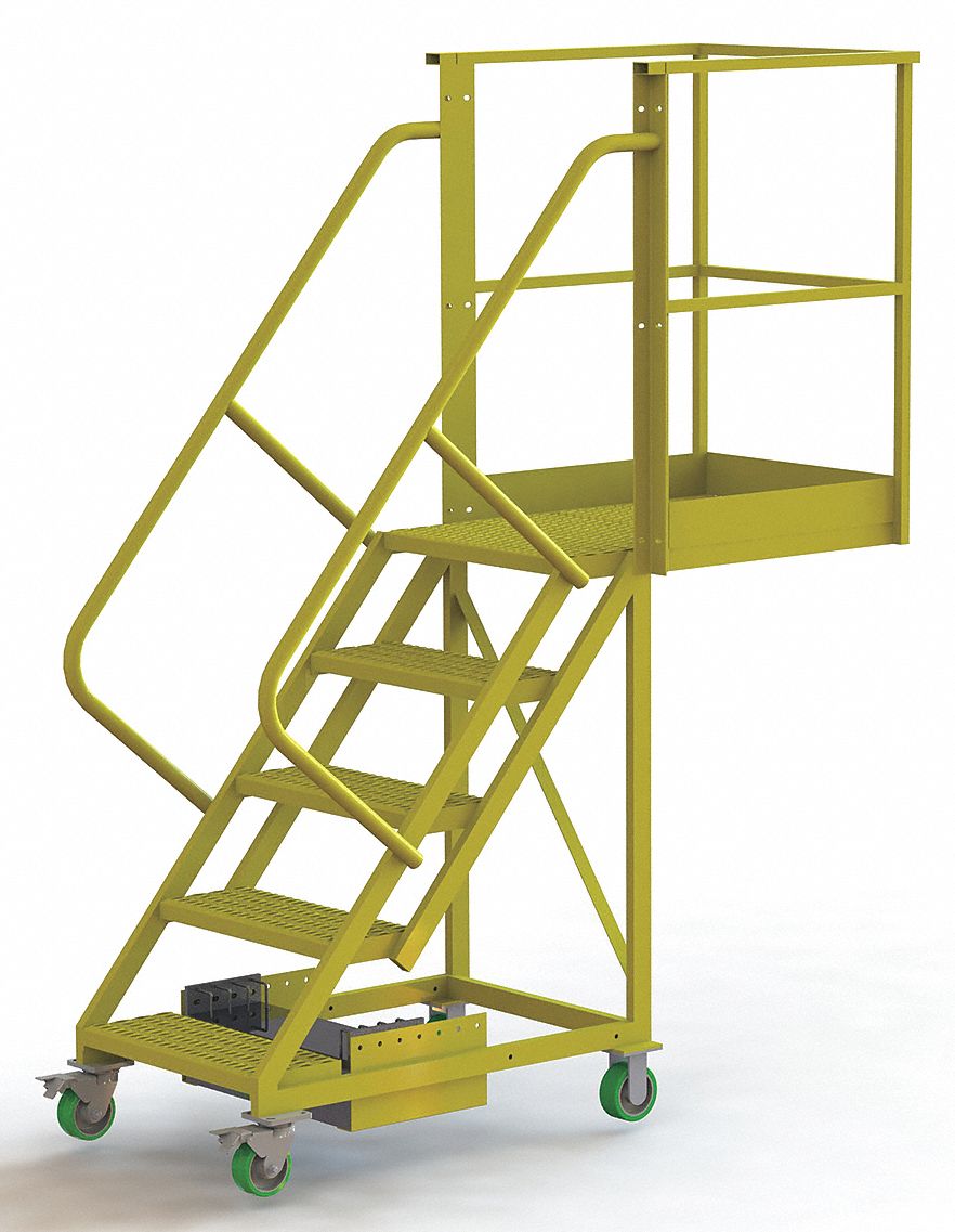 TRIARC Unsupported 5Step Cantilever Rolling Ladder, Perforated Step