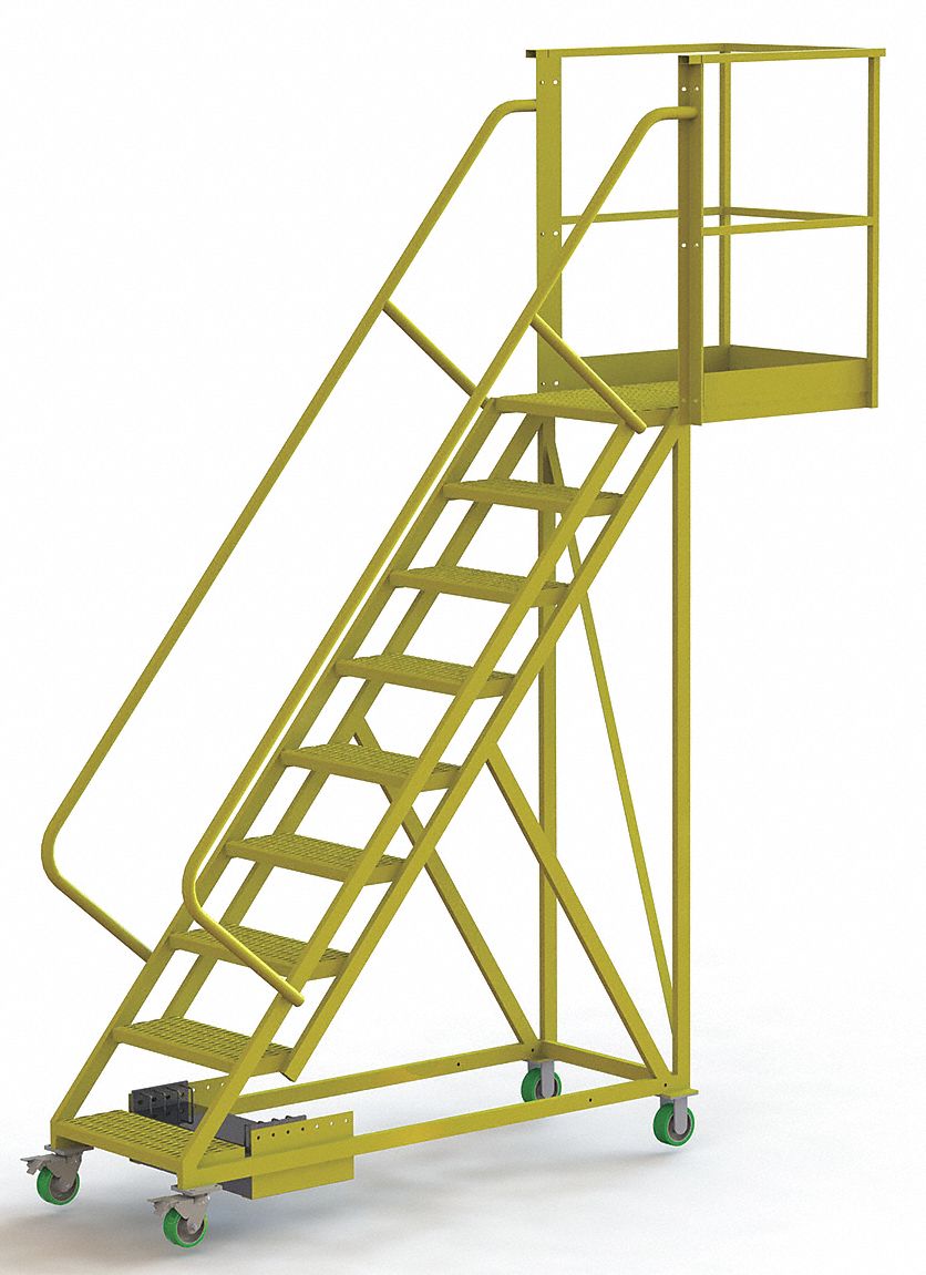 TRIARC Unsupported 9Step Cantilever Rolling Ladder, Perforated Step
