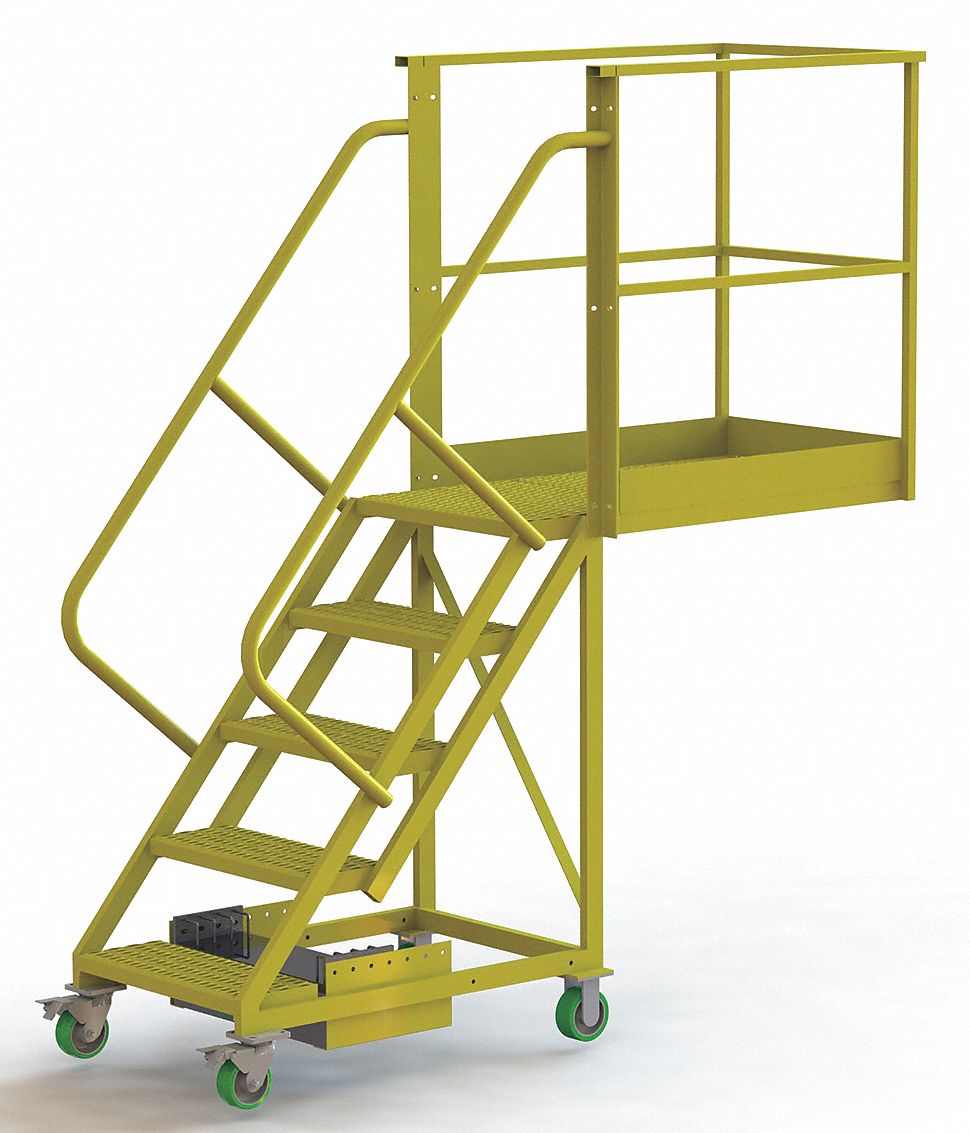 TRIARC, 5 Steps, 50 in Platform Ht, Cantilever Rolling Ladder 15E998