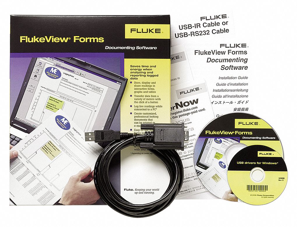 FLUKEVIEW FORMS W/CABLE FOR 8845/88