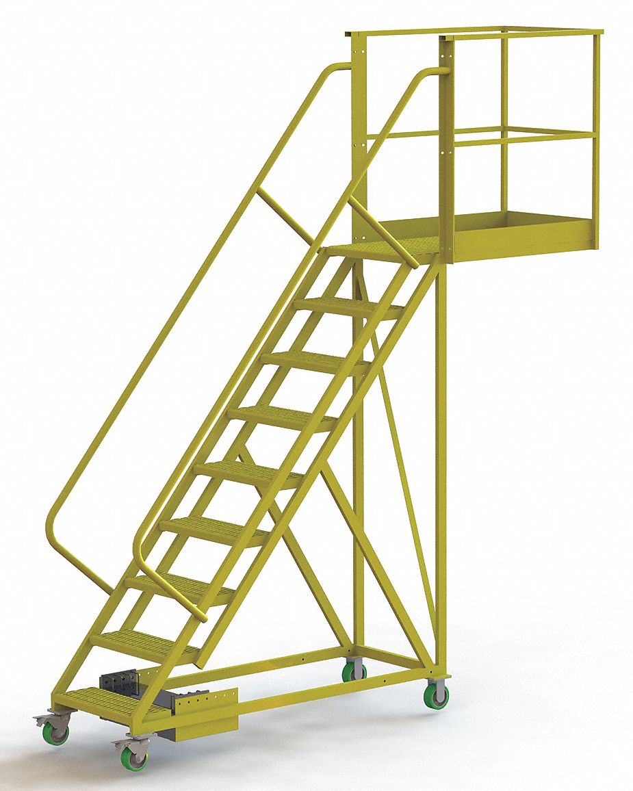 TRIARC Unsupported 9Step Cantilever Rolling Ladder, Perforated Step