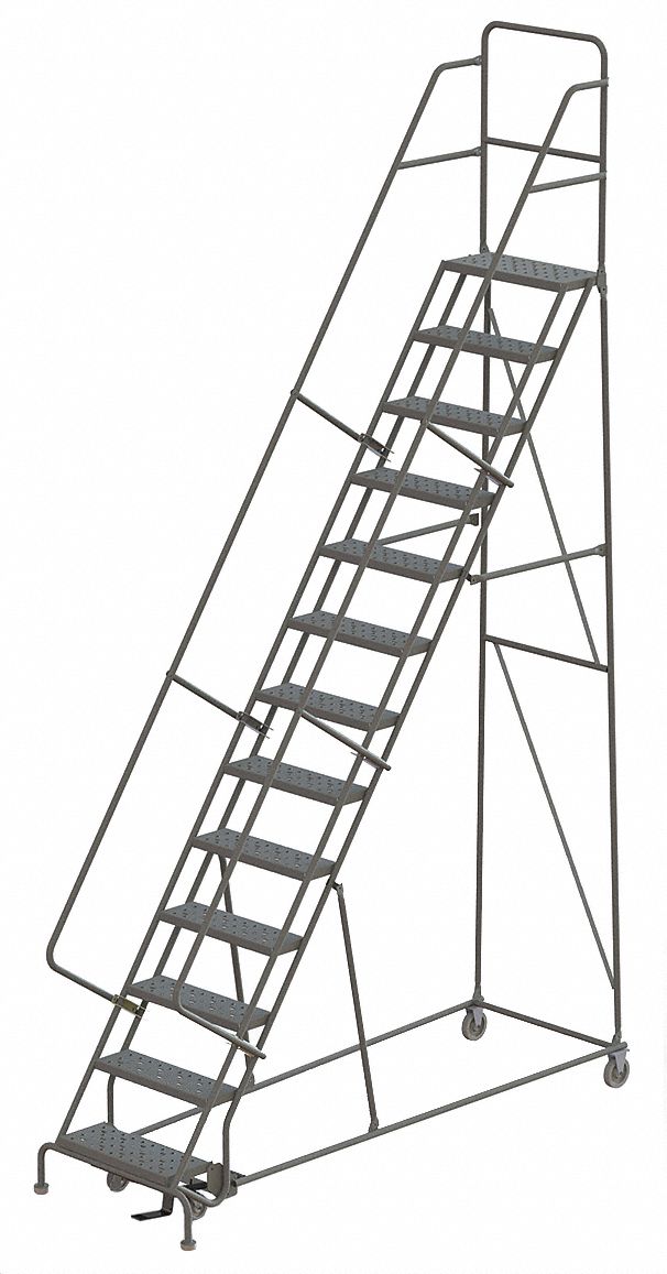 120 in Platform Ht, 10 in Platform Dp, Rolling Ladder 15F020