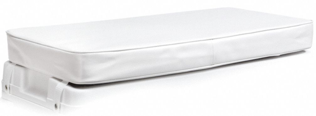 Cooler Seat Cushion: White, 27 in Overall Lg, 15 3/4 in Overall Wd, 2 3/4 in Overall Thick