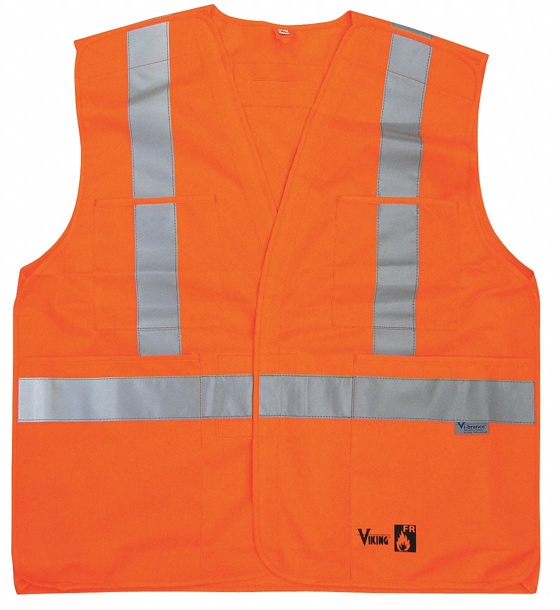 FLAME-RESISTANT HI-VIS VEST, ANSI CLASS 2, 2XL/3XL, ORANGE, POLYESTER MESH