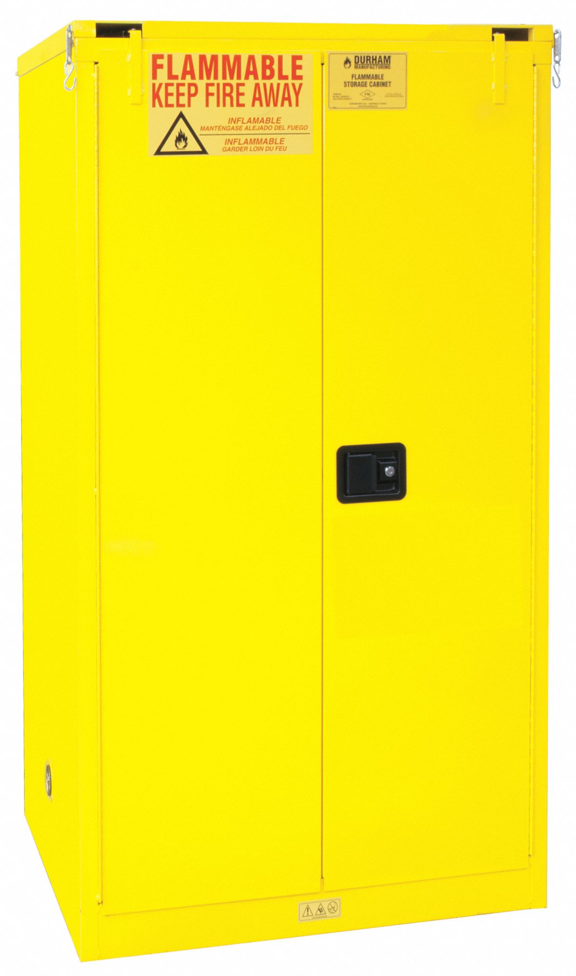 FLAMMABLES SAFETY CABINET, STANDARD, 50 GALLON, 43 X 18 X 44 IN, YELLOW, SELF CLOSE