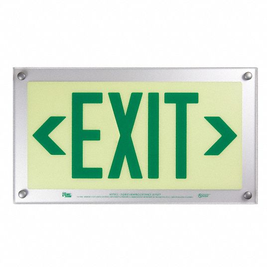 Aluminum, Plastic, Exit Sign, 16-3/4