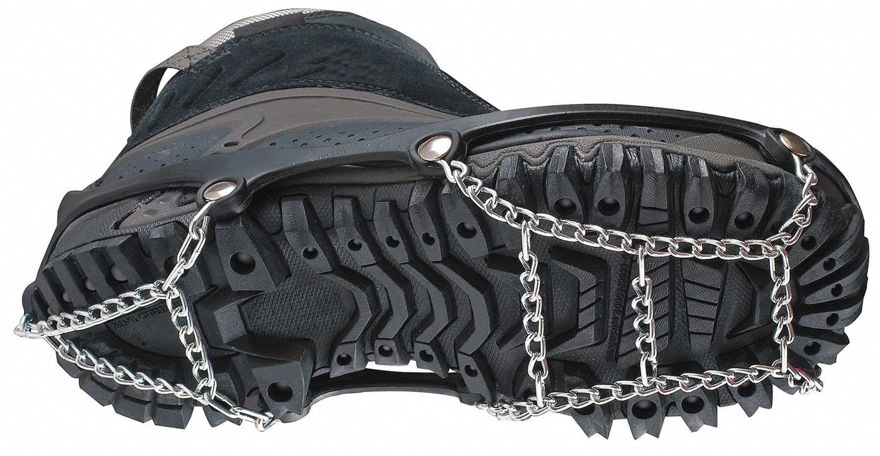 Traction Device: Ball/Heel/Mid-Sole Footwear Coverage, Rubber, Chain, 5 to 6 Fits Shoe Size, 1 PR