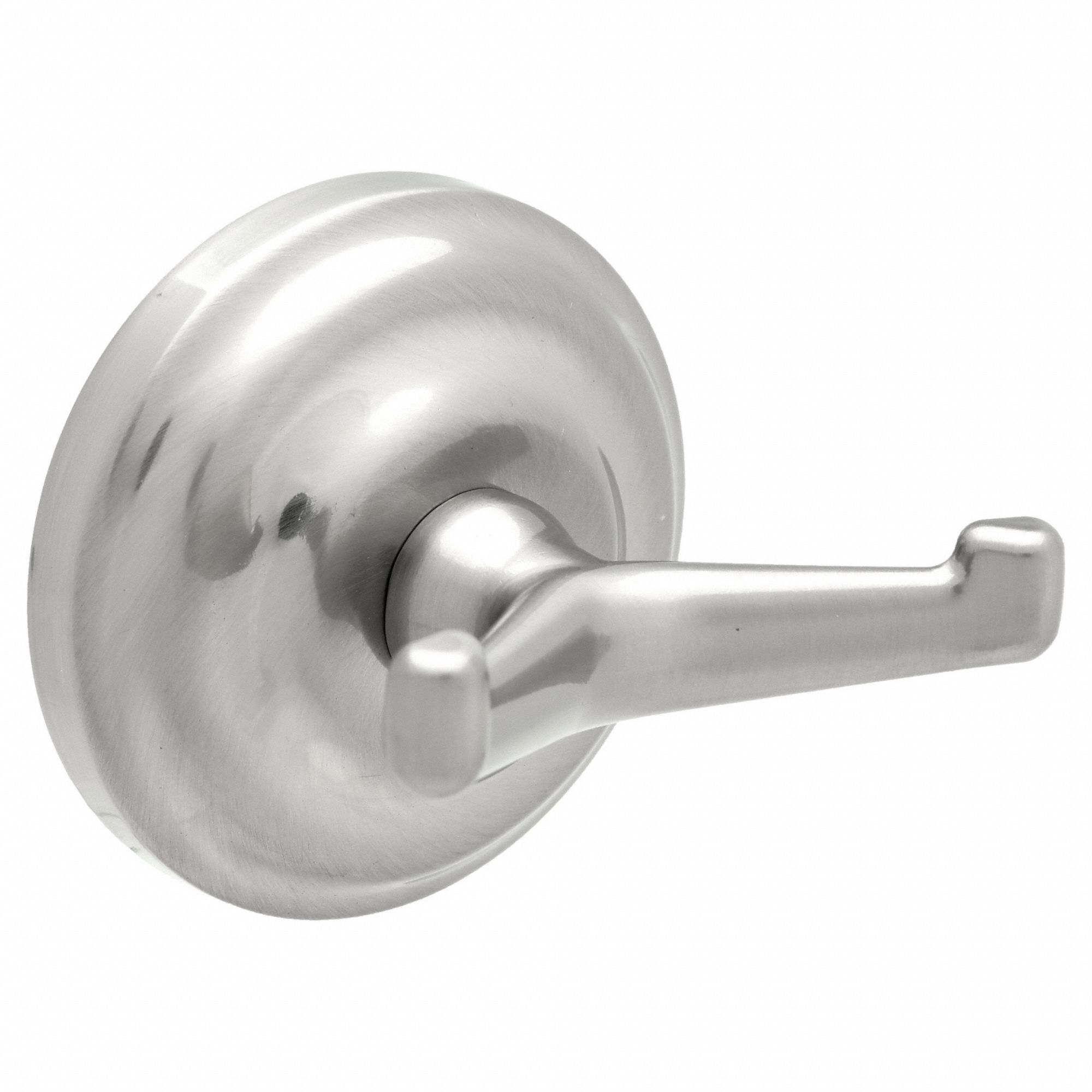 BATHROOM HOOK: 04-SN6202, 2 HOOKS, ZINC, SATIN, 2¾ IN X 2 7/8 IN X 2 ⅜ IN, WALL