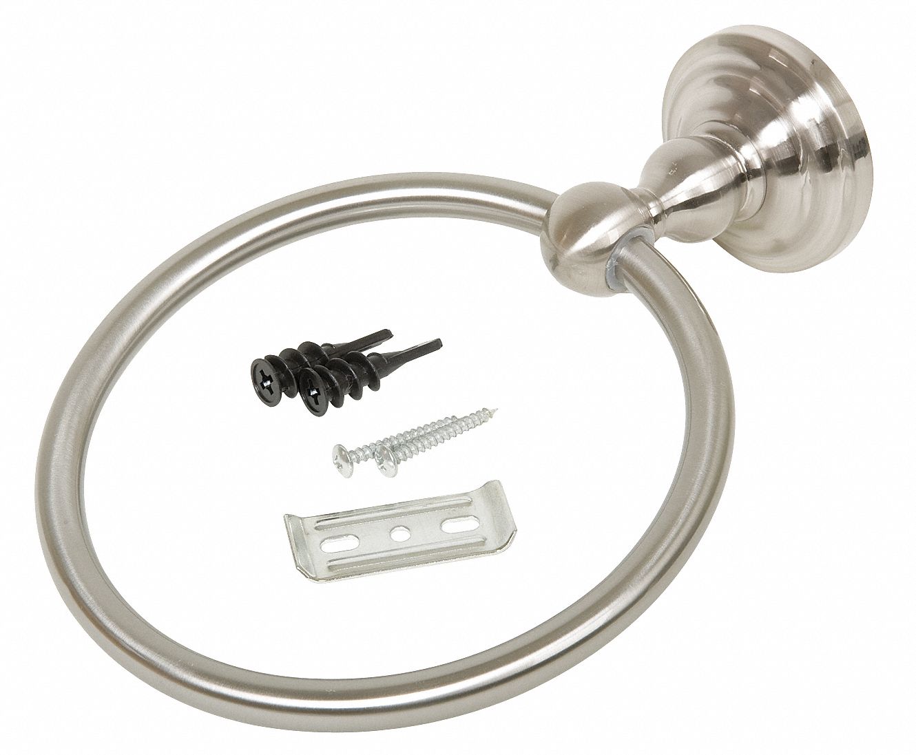 GRAINGER APPROVED Towel Ring Brentwood Collection, Satin Nickel, 6 5/8