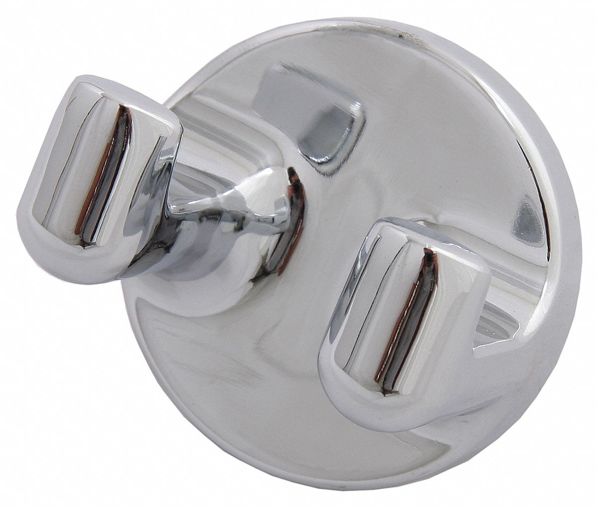 BATHROOM HOOK: 04-8402, 2 HOOKS, ZINC, POLISHED, 2⅛ IN X 2⅛ IN X 1¾ IN