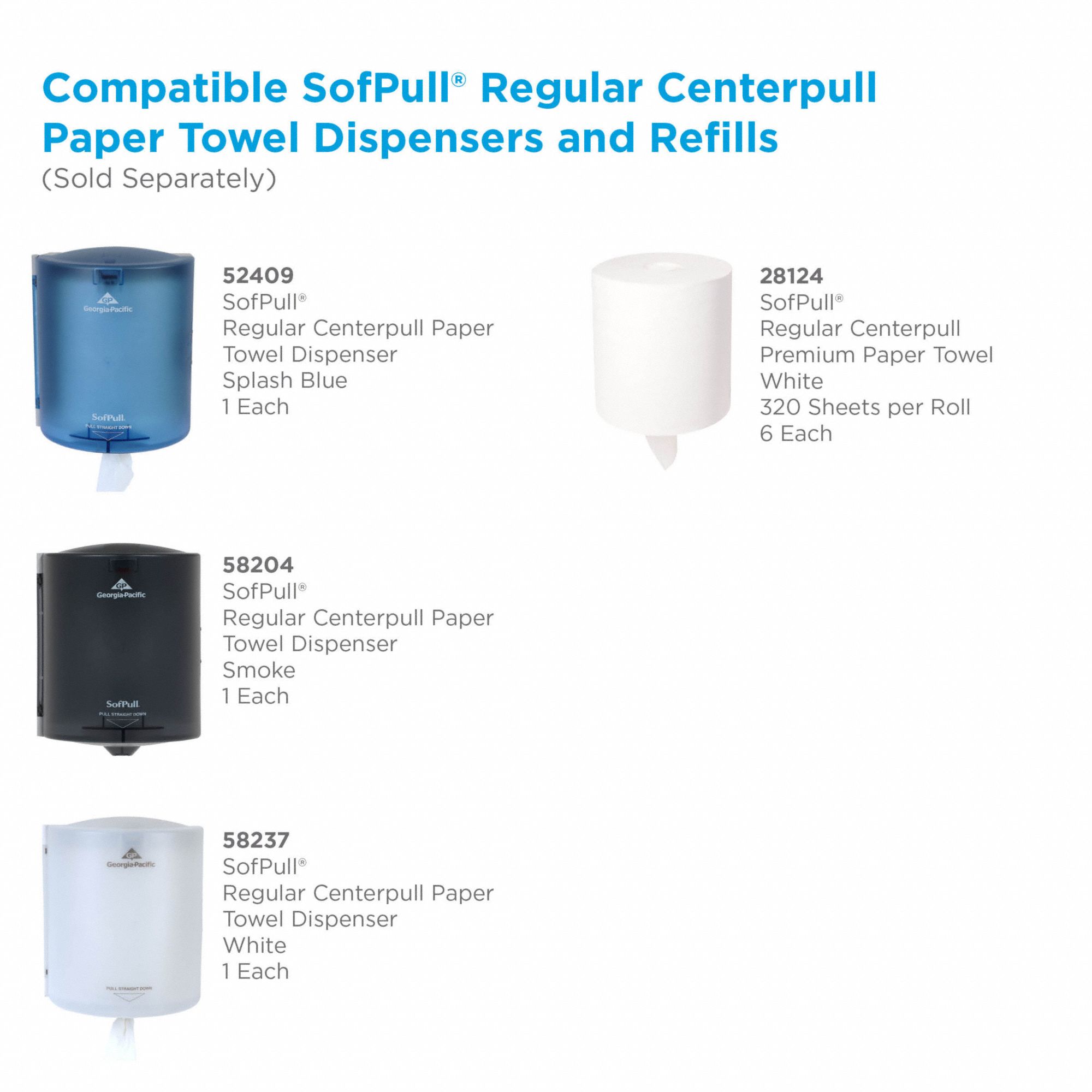 SofPull Centerpull Georgia-Pacific High Capacity Paper Towel Dispenser Storage 