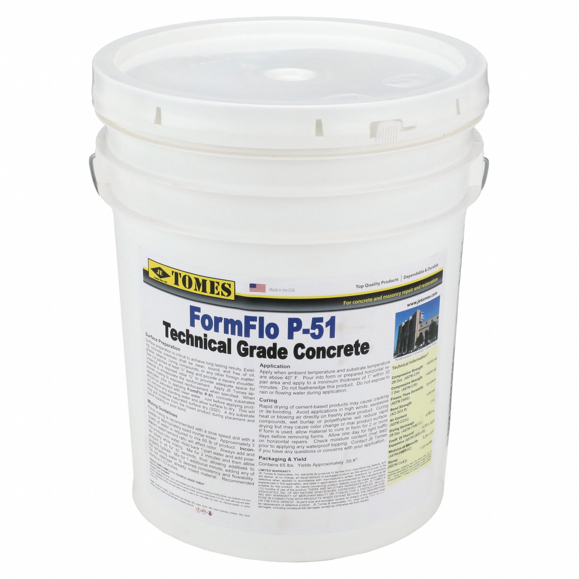 FORMFLO Concrete Mix: FormFlo P-51, 65 lb Container Size, Bag, 1 day Full  Cure Time