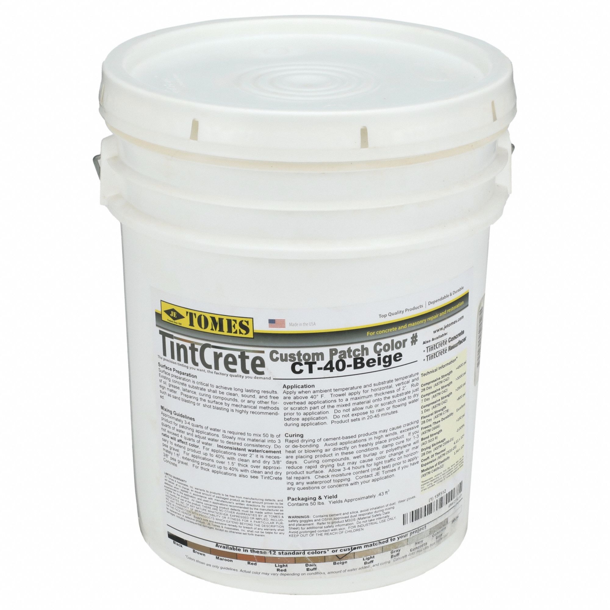 JE TOMES, TintCrete, Cement, Concrete Patch and Repair - 15F512|GRA ...