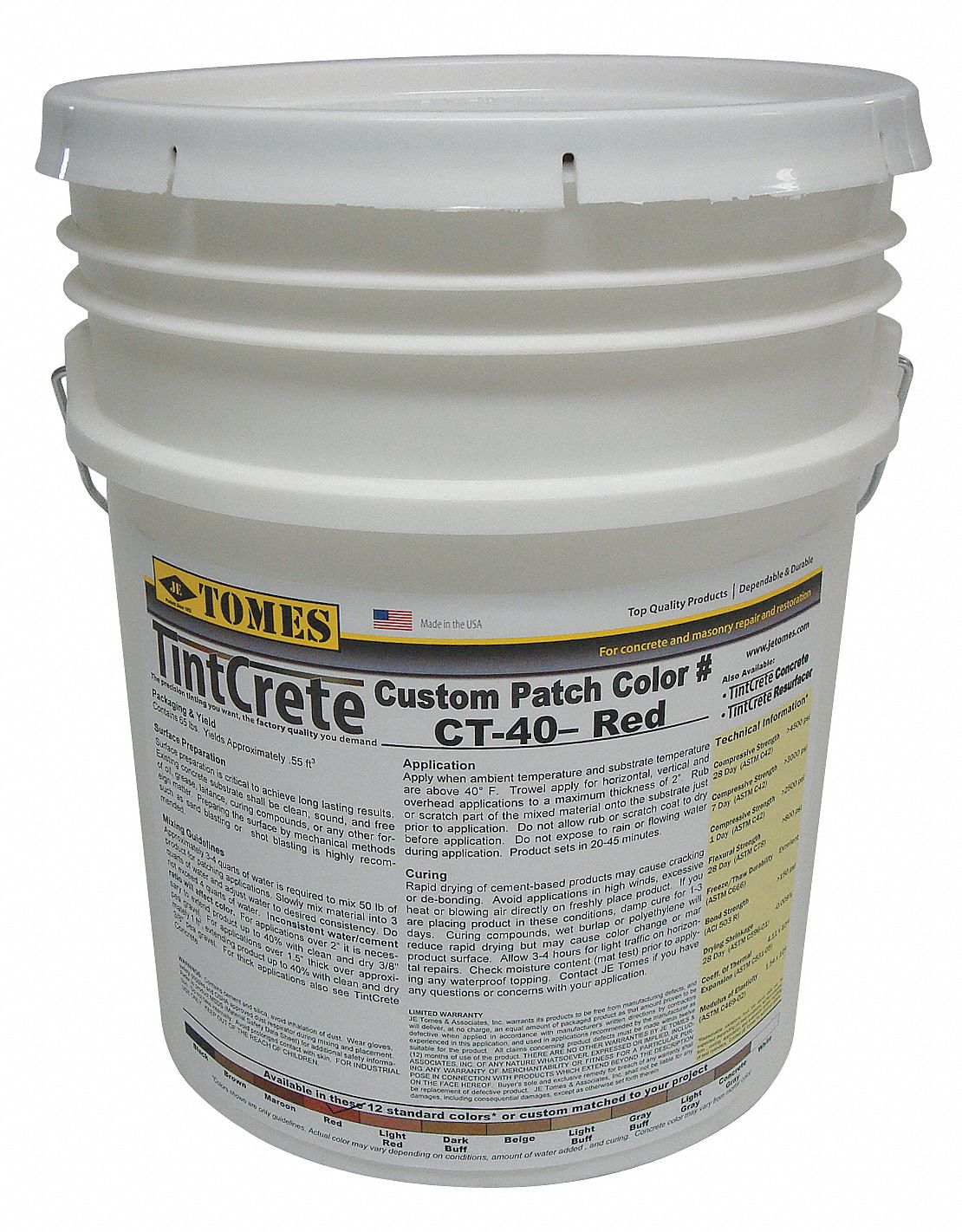 Concrete Patch and Repair: 50 lb, 20 to 40 min Starts to Harden, 3 to 4 hr Full Cure Time