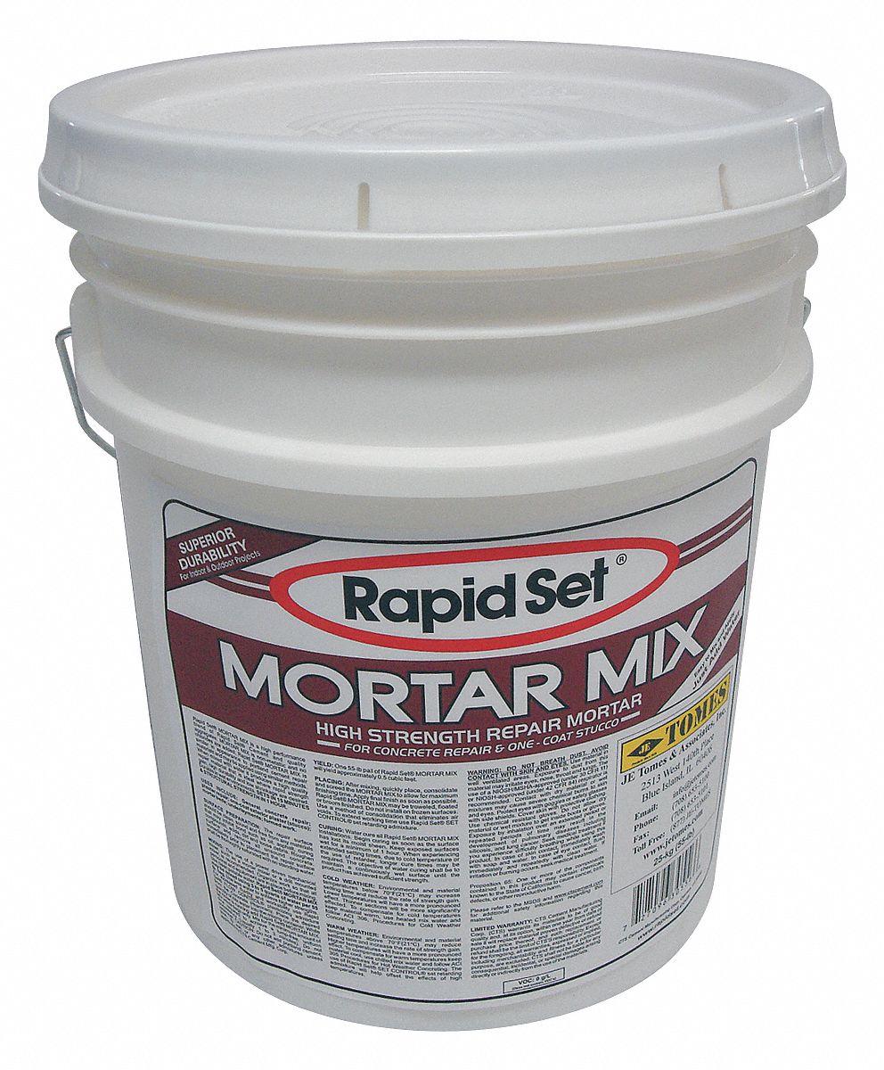 Mortar: Mortar Mix, 55 lb Container Size, Pail, 1 hr Full Cure Time, Mortar
