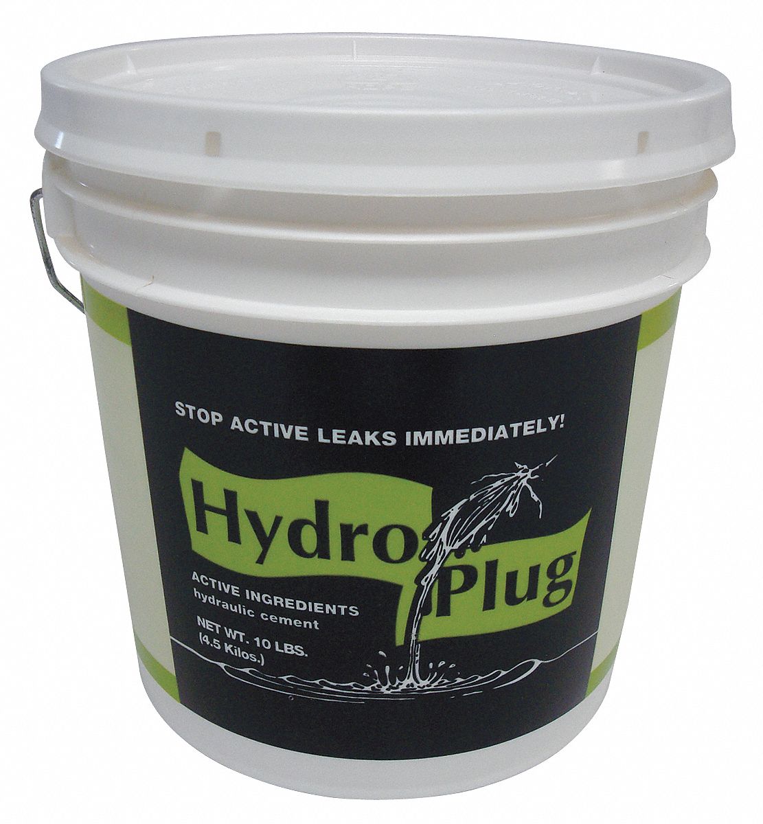 Hydraulic Cement: Hydroplug, Cement, 10 lb Container Size, Pail, Gray