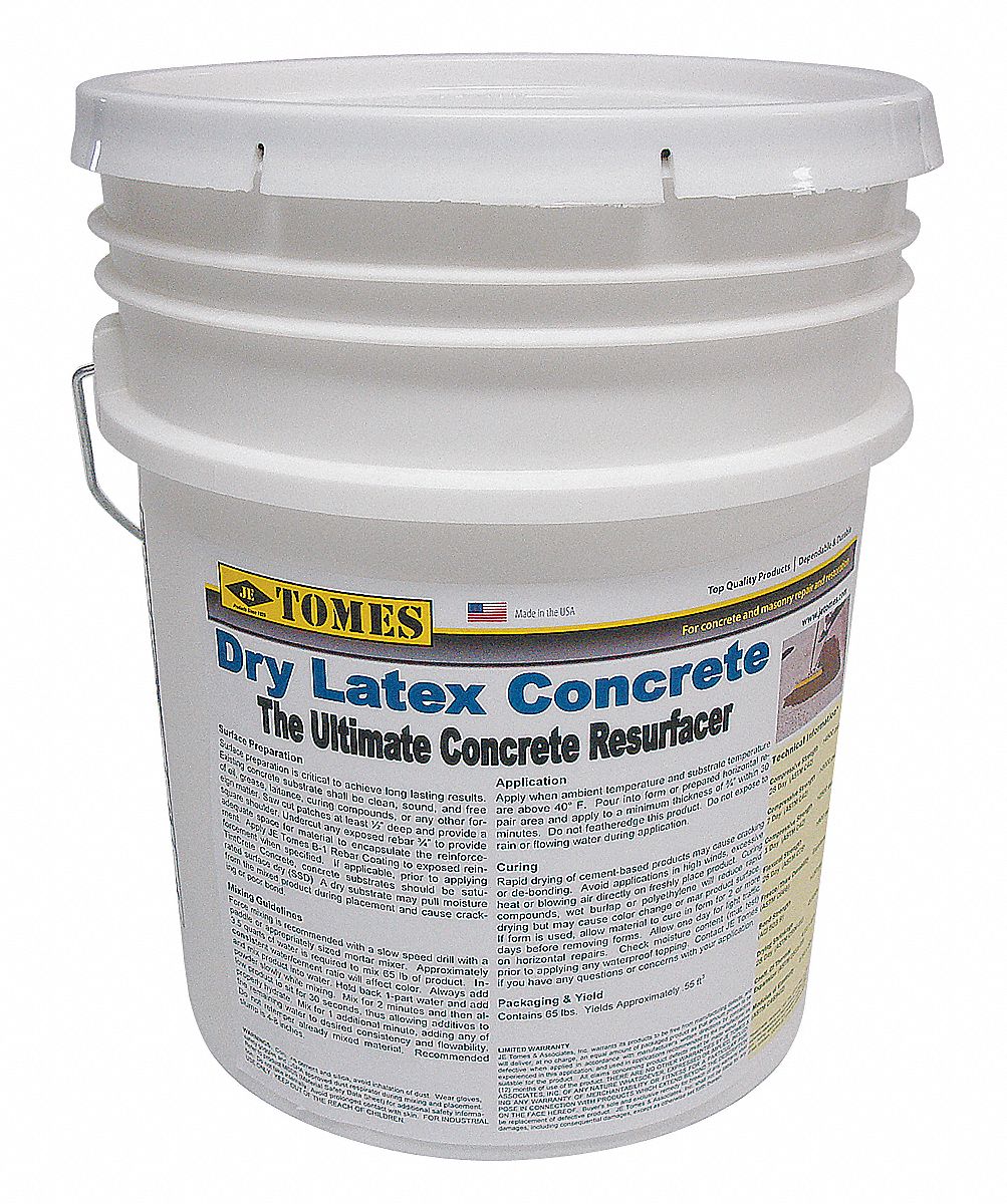 Concrete Resurfacer: Tomes, Cement, 40 lb Container Size, Bag, Gray