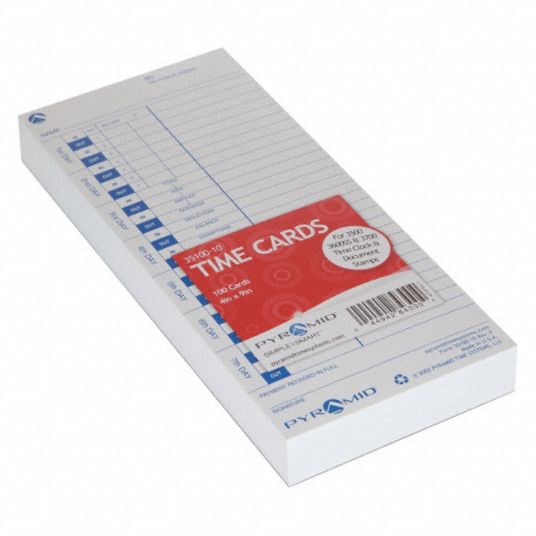 PYRAMID, White, 9 in Ht, Time Card - 15F554|35100-10 - Grainger