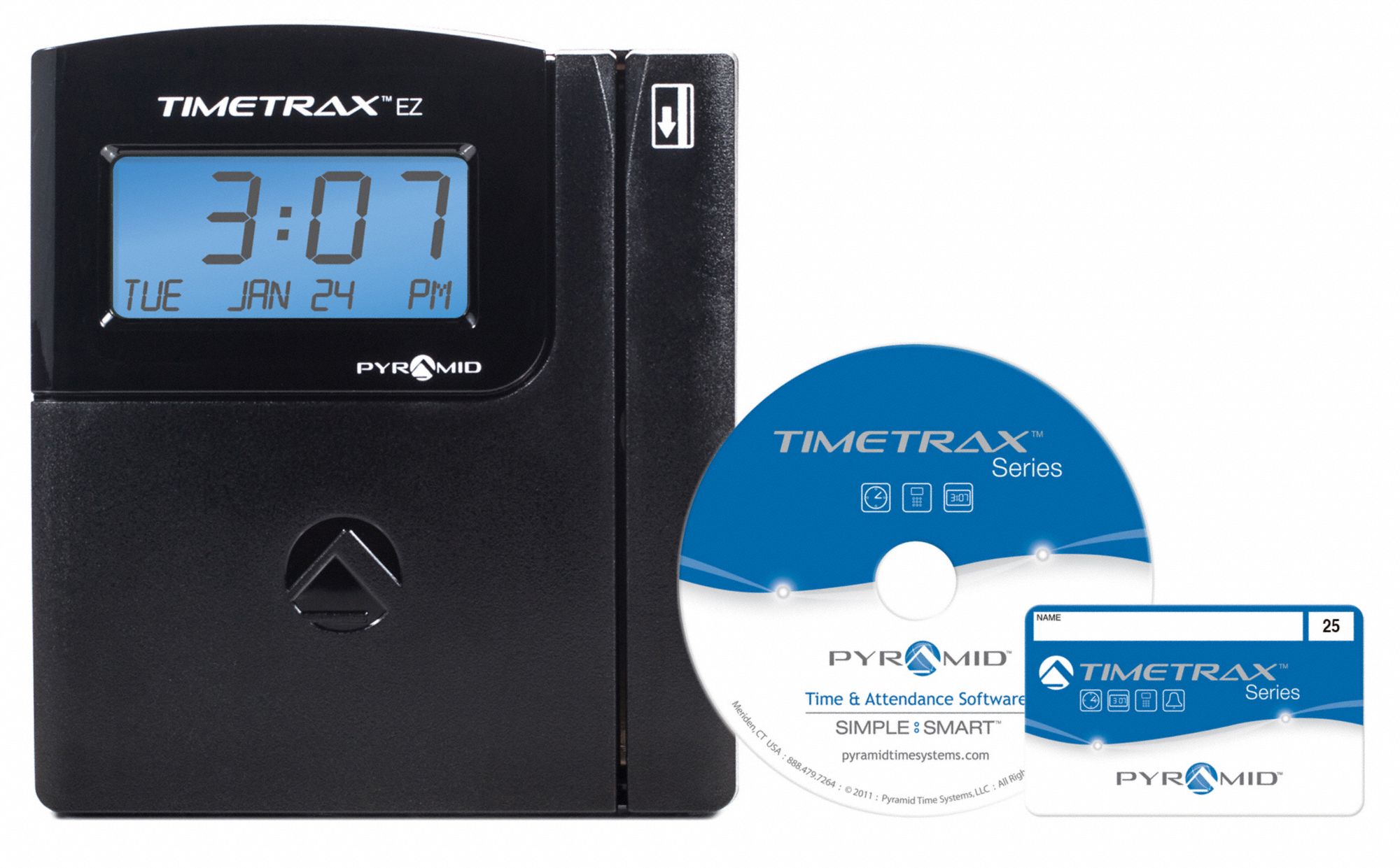 PYRAMID Surface, WallMount Card Swipe Time Clock, 5 3/4 inH x 5 inW x