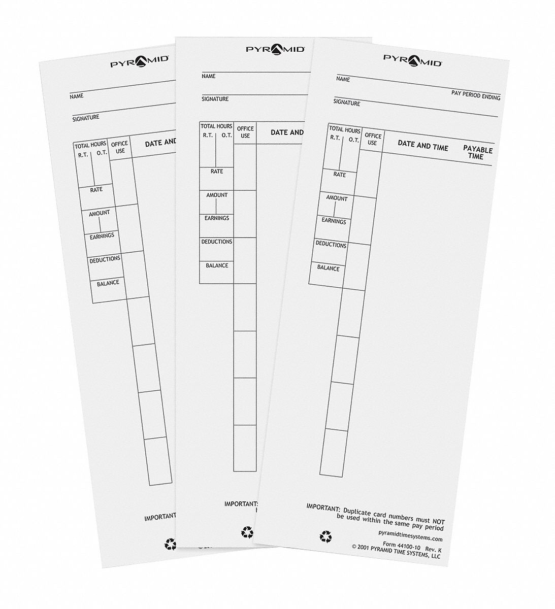 TIME CARD FOR 4000/4000HD CLOCK,PK