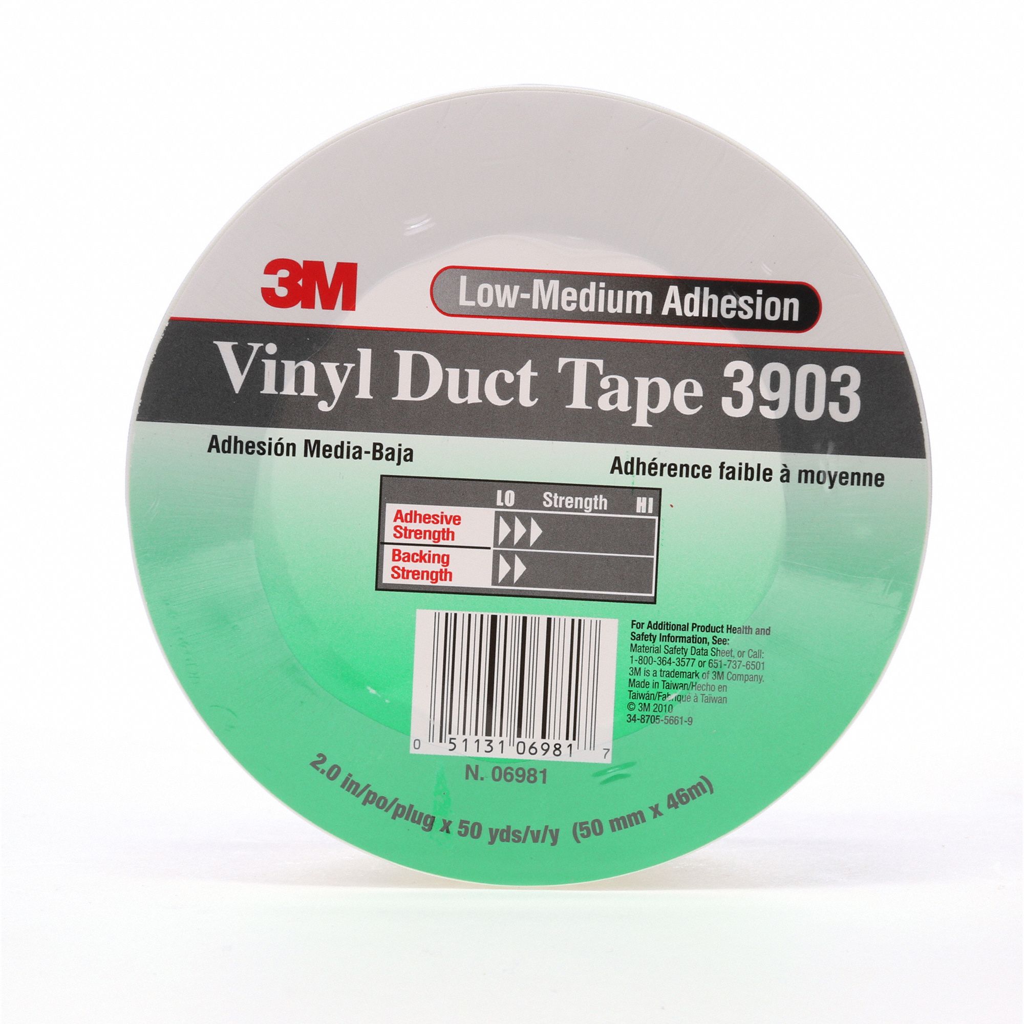 3M Duct Tape 3M, Series 3903, Light Duty, 2 in x 50 yd, White