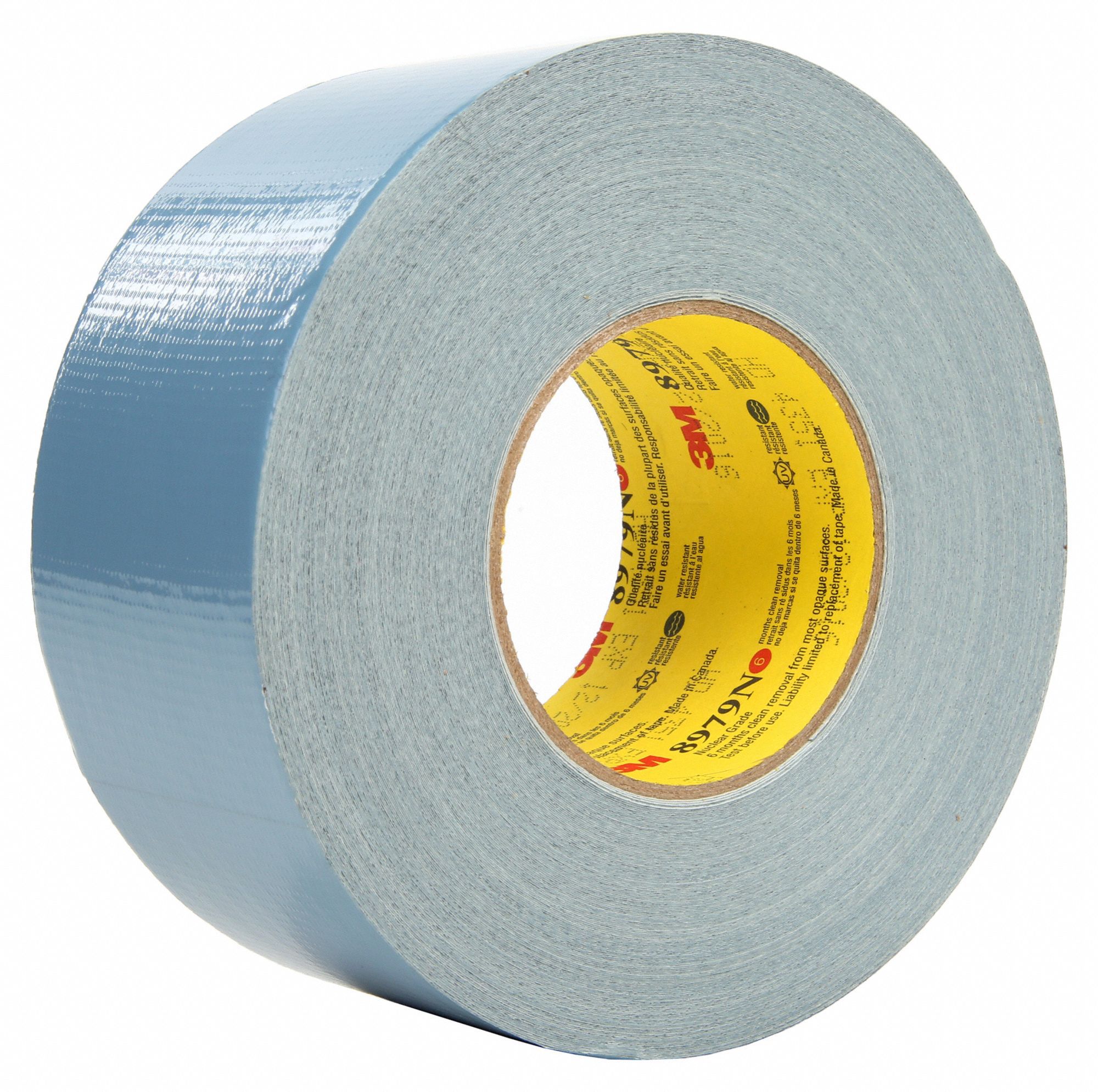 Duct Tape: Medium Duty, Blue, 1 7/8 in Wd, 59 7/8 yd Lg, 11.5 mil Thick, 8979, Rubber, Outdoor