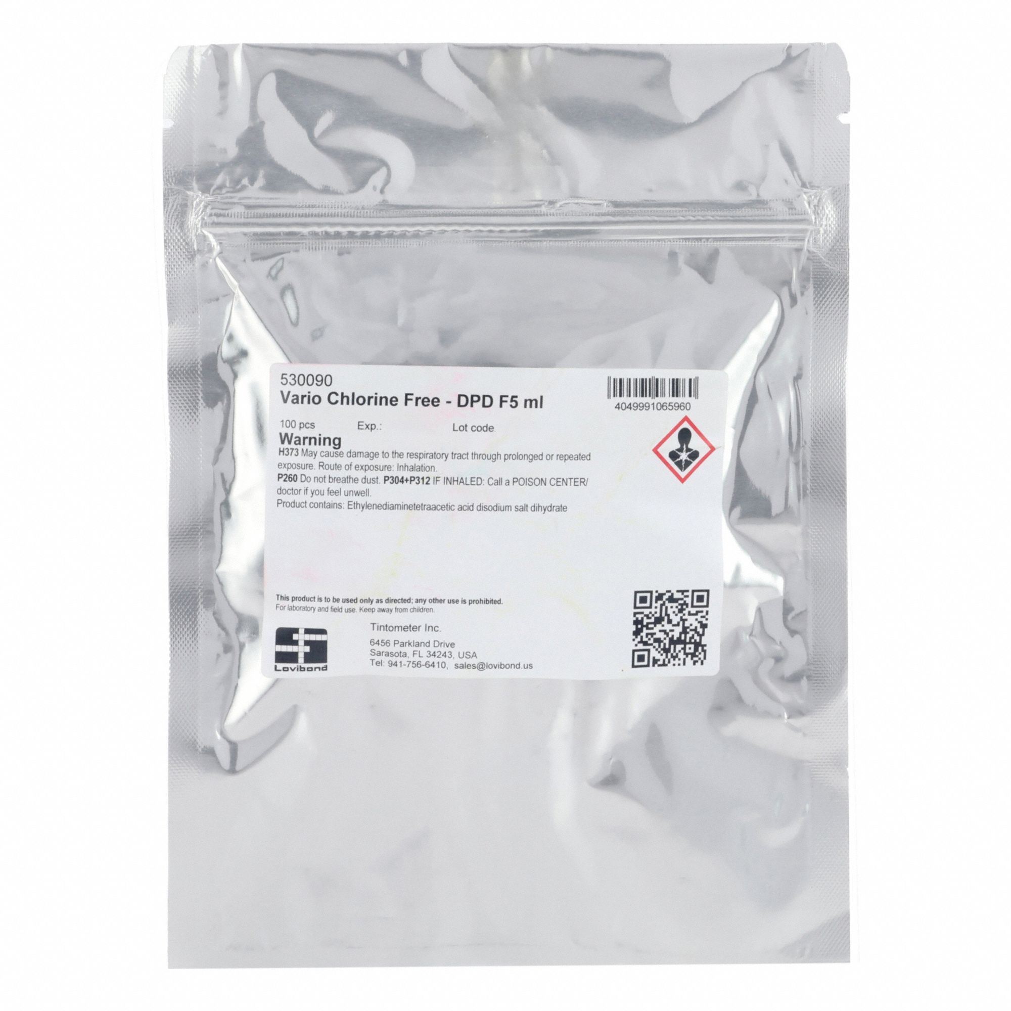 DPD F5: Lab, Pack, 0.02 - 10 mg/L, Powder, 530090, Vario, 100