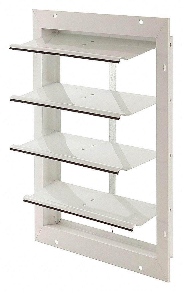 ALUMINUM GABLE SHUTTER DAMPER, FOR 16 IN FAN, SINGLE PANEL, 19 IN H, 19 IN W, 1½ IN D