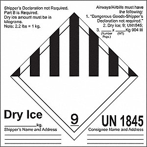 LABELS 6-1/2IN DRY ICE 100PK