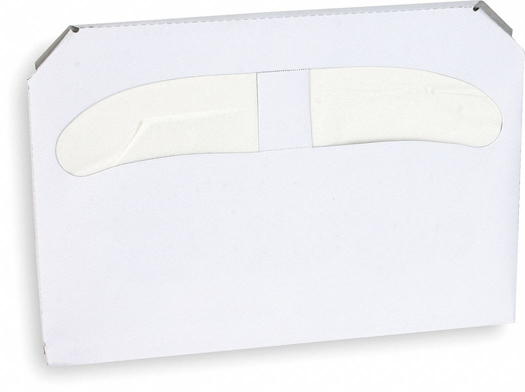 TOUGH GUY TOILET SEAT COVER, ½ FOLD, 16¾ X 14⅛ IN SHEET SIZE, 250 SHEETS, WHITE, 20 PK Toilet