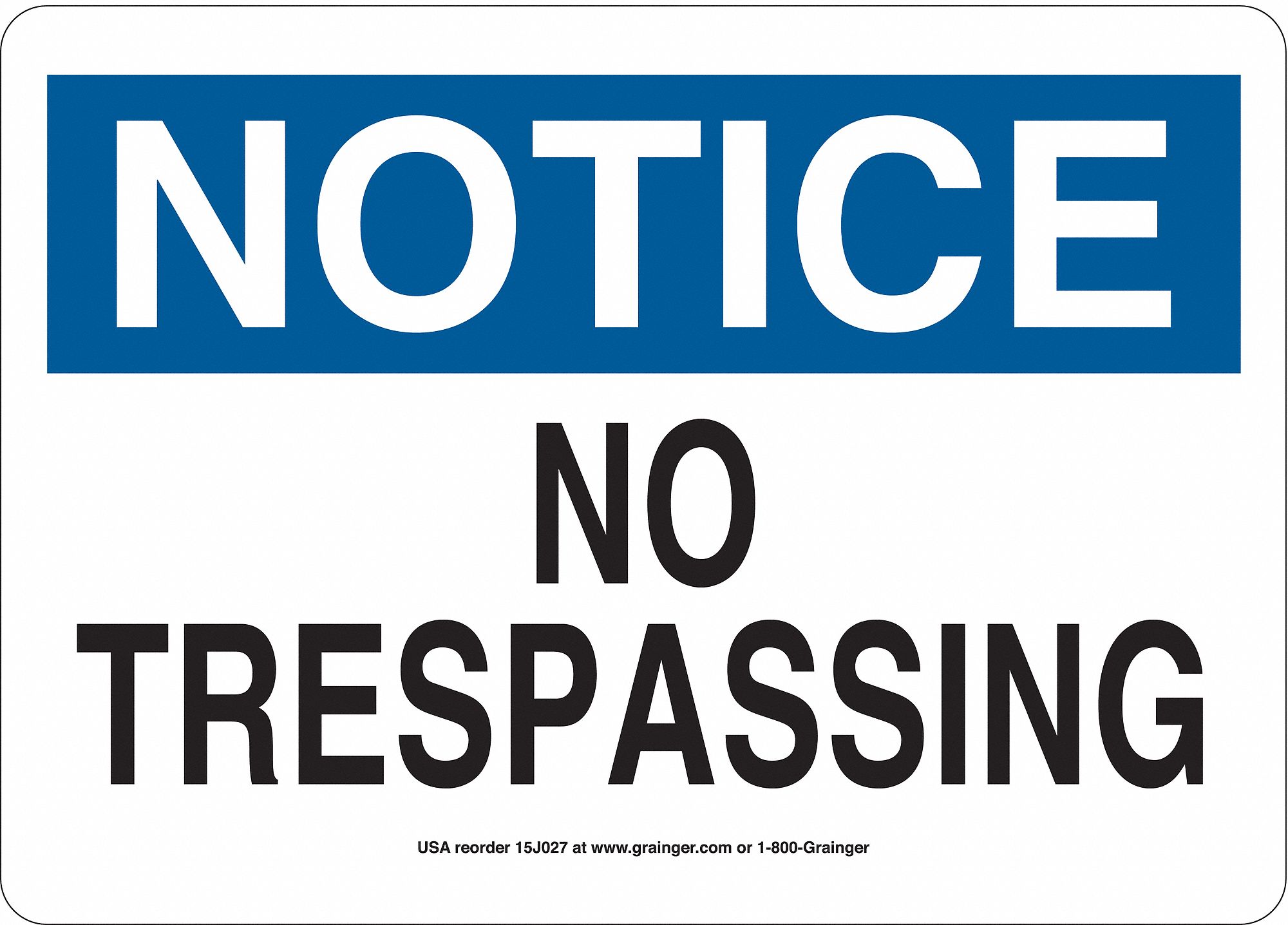 Sign, 10x14, No Trespassing, Aluminum