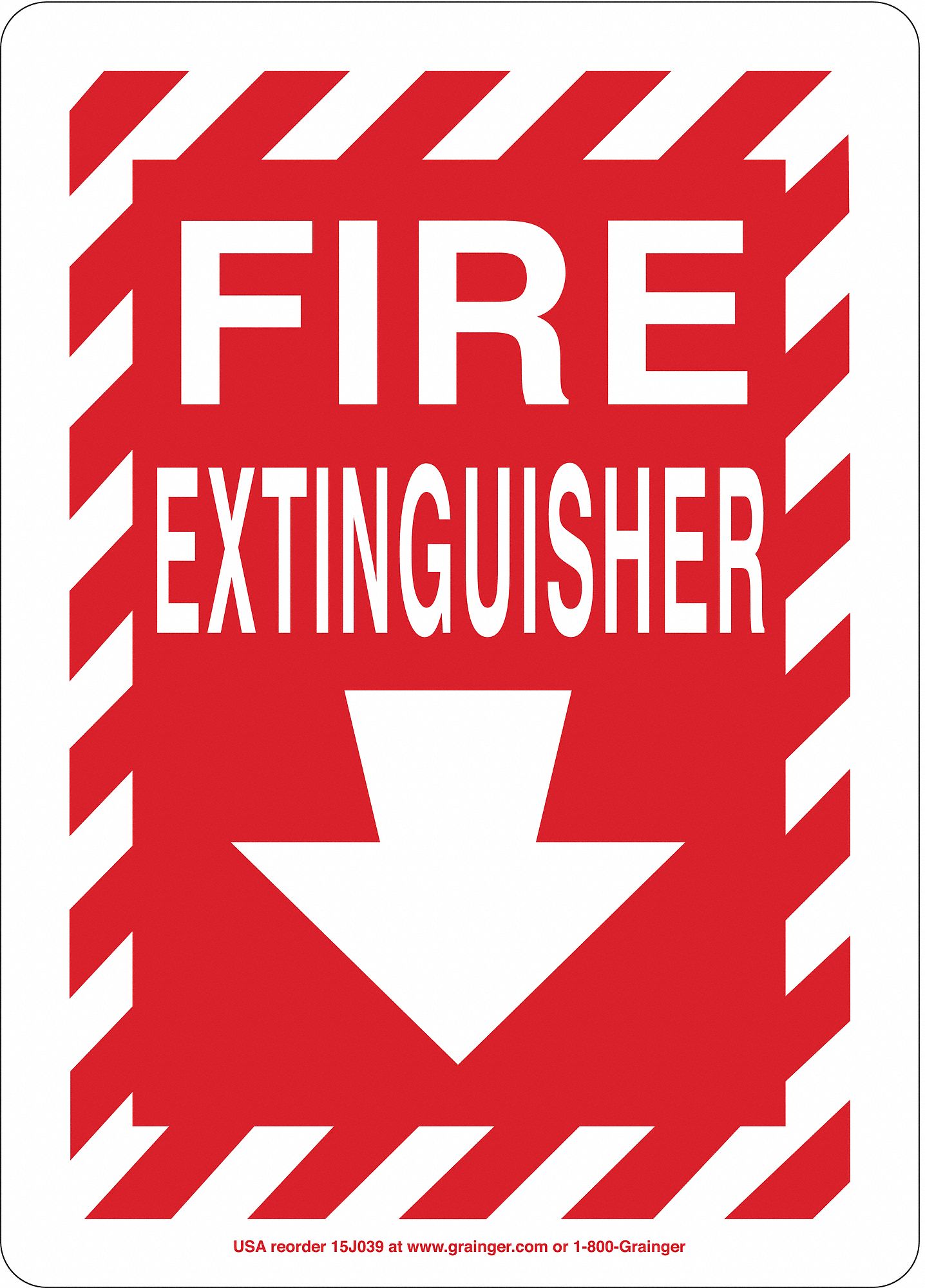 Fire Extinguisher Sign, Plastic, Rectangle, English - Grainger