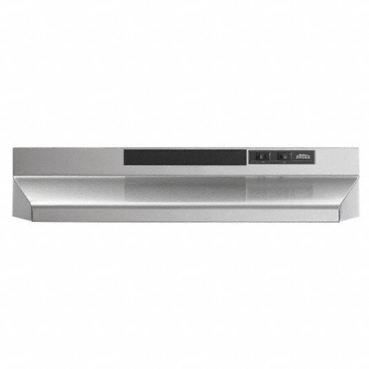 BROAN Range Hood Exhaust, 30 in Wide, Silver, Stainless Steel Housing