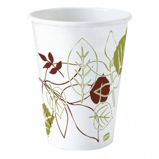 DIXIE, 12 oz Capacity, White, Disposable Hot Cup - 15J140|2342WS - Grainger