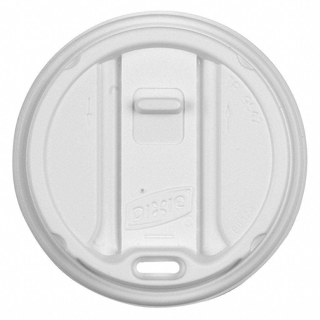 DIXIE 12 to 20 fl. oz. Plastic Reclosable, Sip Through Hot Cup Lid, White, 1000 PK 15J216