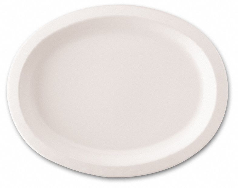 DIXIE Service Plate/Platter, Paper, 8 5/8 in x 11 in, Oval, White, PK