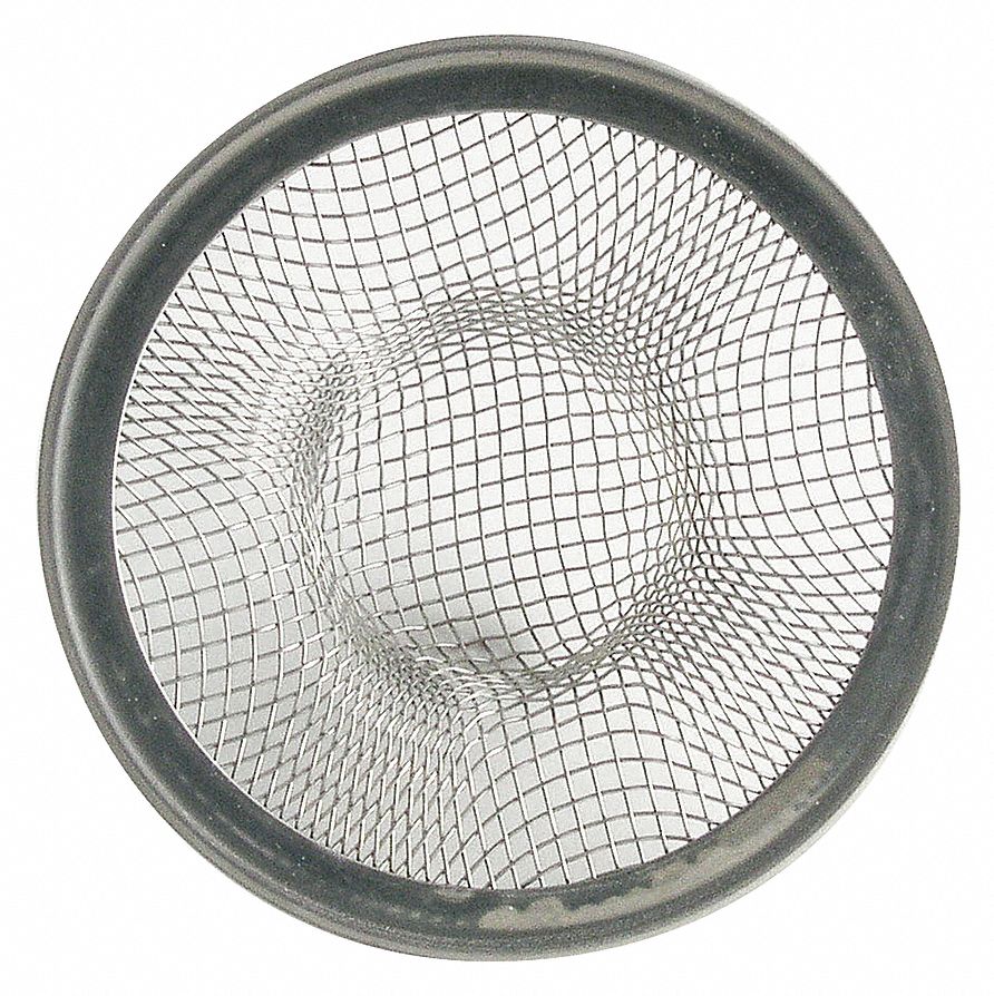 STRAINER: 2 IN OVERALL DIA, 7/8 IN H, STAINLESS STEEL, UNFINISHED, SILVER