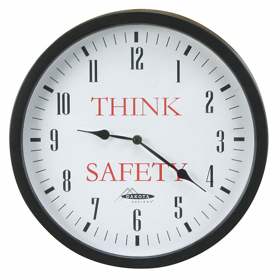 CLOCK WALL W/THINK SAFETY FACE