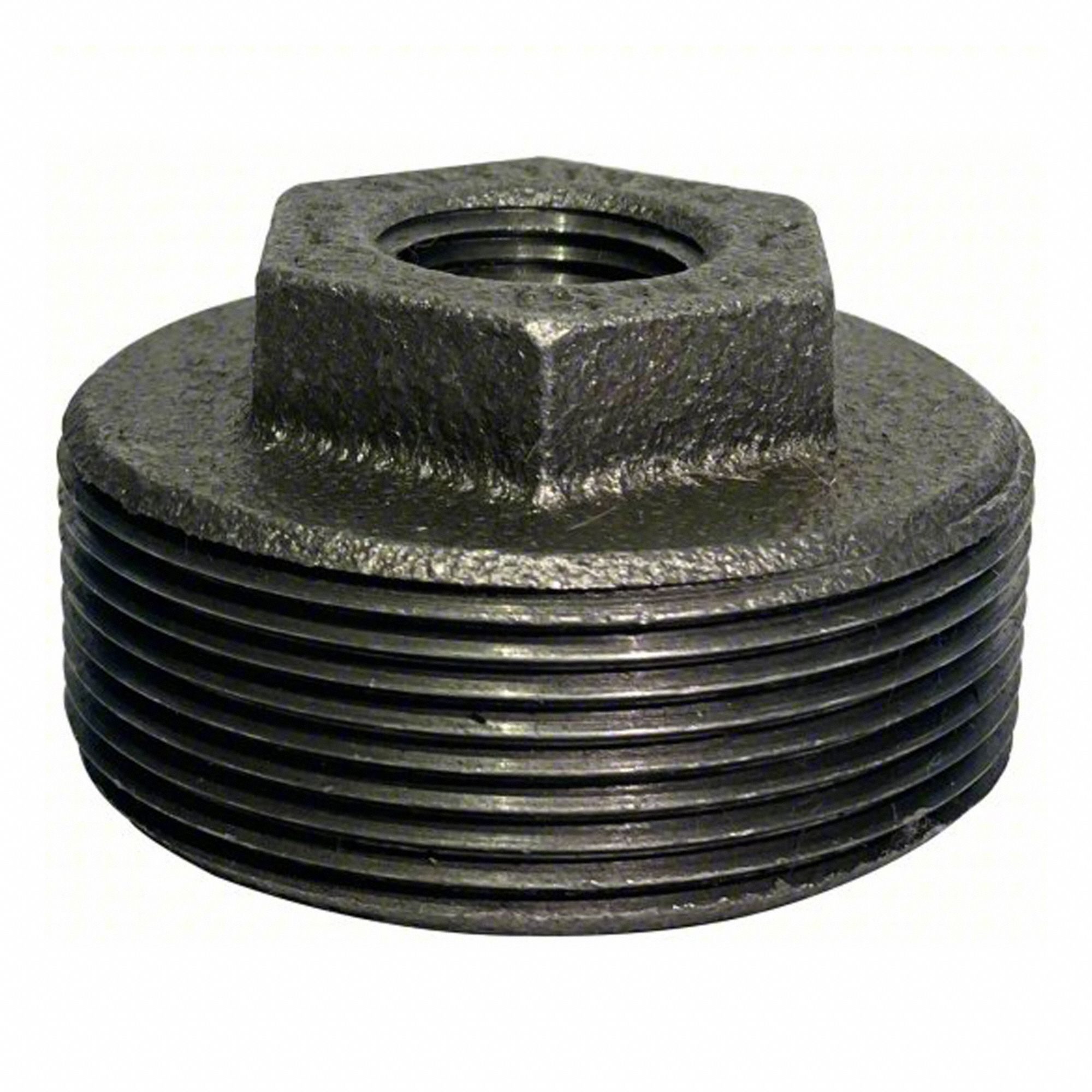 HEX BUSHING: MALLEABLE IRON, 2 IN X ½ IN FITTING, MALE NPT X FEMALE NPT, CLASS 150