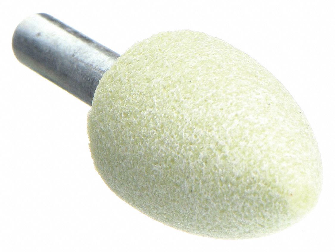 Vitrified Mounted Point: 11/16 in Dia, Ceramic, 60 Grit, A12