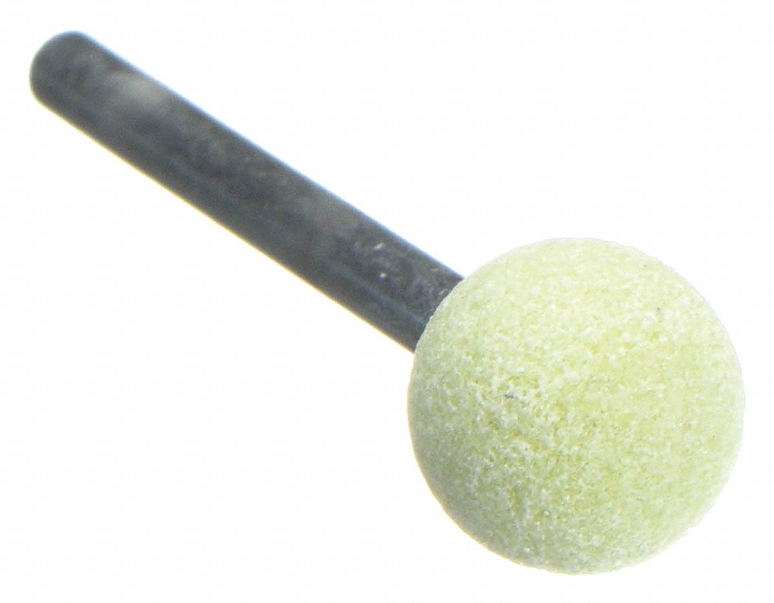 Vitrified Mounted Point: 3/8 in Dia, Ceramic, 80 Grit, B122