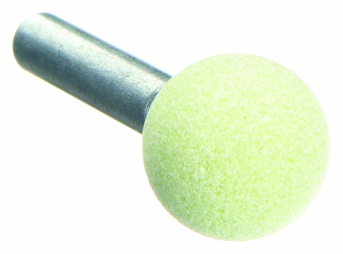 Vitrified Mounted Point: 5/8 in Dia, Ceramic, 80 Grit, A26