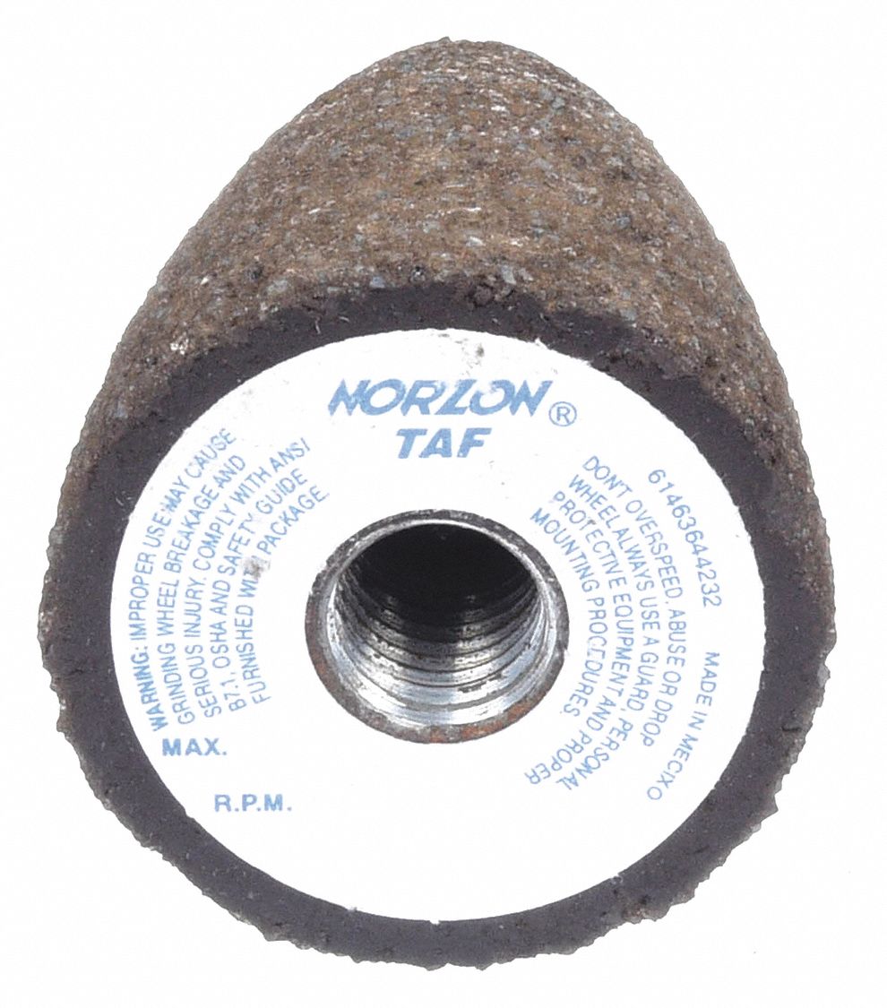 NORTON, 1 1/2 in Grinding Cone Dia, 3 in Grinding Cone Lg, Grinding ...