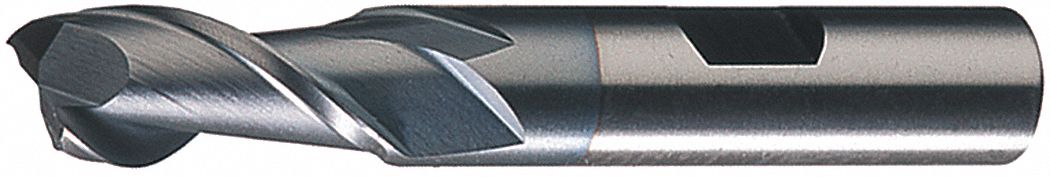 SQUARE END MILL, CENTRE CUTTING, 2 FLUTES, 5/16 IN MILLING DIAMETER, ¾ IN CUT, HSS