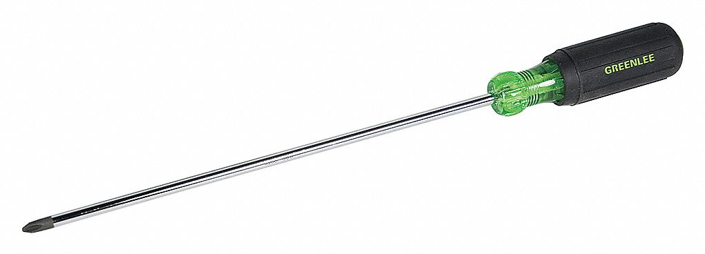 SCREWDRIVER, ACETATE, RUBBER HANDLE, #2 TIP, NOT INSULATED, 14 5/16 IN L
