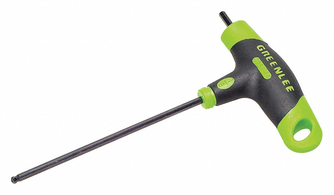 HEX KEY, 1 BALL END, ⅛ IN TIP SIZE, SAE, SHORT, ALLOY STEEL, BLACK OXIDE, 2 IN HANDLE L